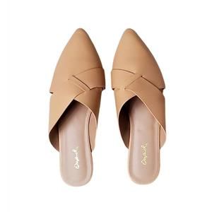 NEW QUPID women's swirl ballerina mules in sand